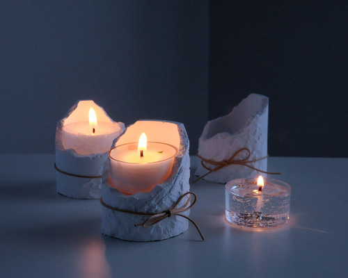 雪月花 】- ティーライトキャンドルとホルダーのセット - キャンドル