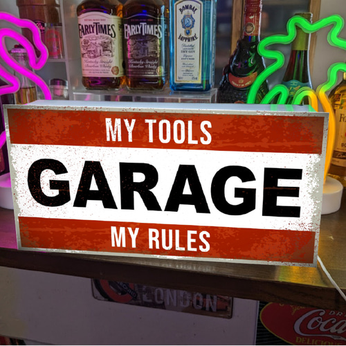 オーダー無料】ガレージ 自動車 バイク 壁掛け 看板 置物 雑貨 ライトBOX