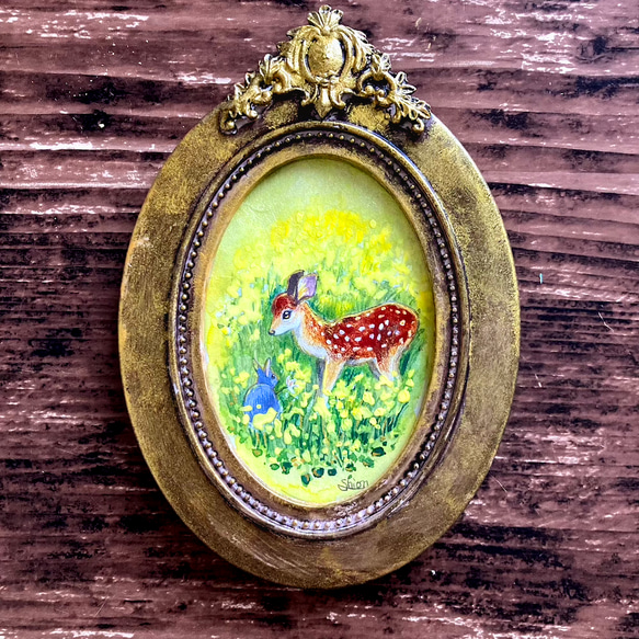 【F50号】うさぎ娘の爆裂うさぎパンチ oil painting 原画 抽象画 アート原画】うさぎと夢の中ーhappy anniversary twin - 70m