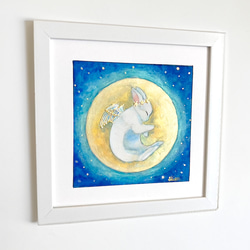 ☆狼　 青い森　絵、版画　真作 ジョウナイトウ直筆 Amazon.co.jp: ジョウ ナイトウ 狼 青い森 絵画 版画 真作