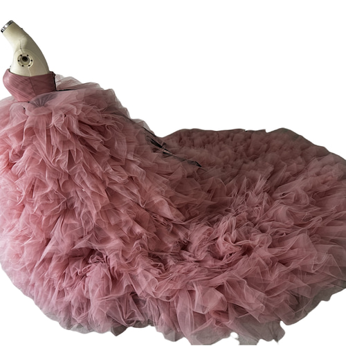 カラードレス ピンクソフィア 取り外しオフショルダー ふわふわドレス  