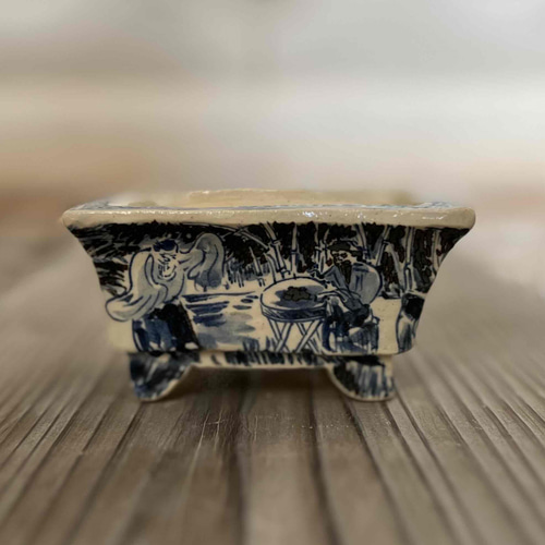 山水画 陶器 一輪挿し 京焼・清水焼 山水柄 盆栽鉢 一輪挿し・花瓶・花器 Shun 通販