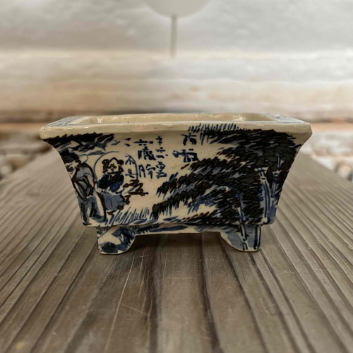 京焼 清水焼 花柄波状大鉢 陶器