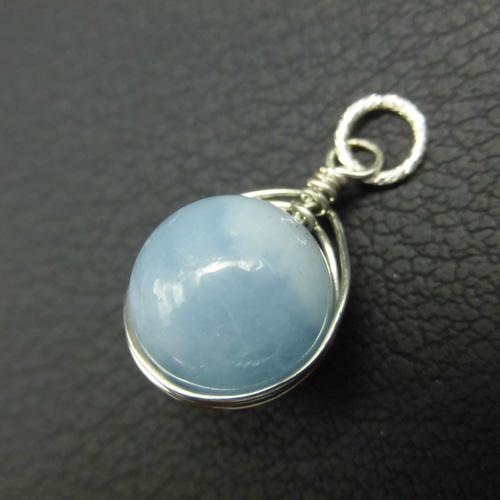 Silver925】ワイヤーラッピングアクアマリンの華やかなペンダント