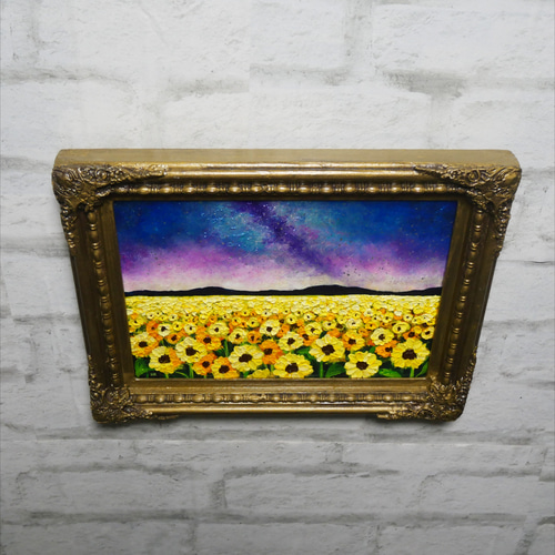油絵 油彩 油彩画 絵 絵画　【黄色い菜の花畑の一本木】 油絵 油彩 油彩画 絵 絵画 【菜の花フェスタ】｜Yahoo!フリマ