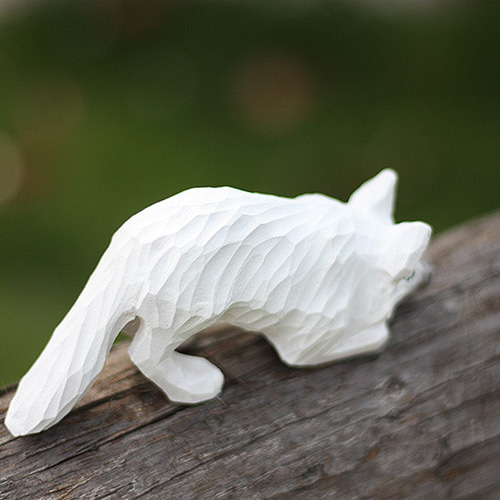 狐の木彫り飾り 手作り実木 赤い狐 白狐 九尾の狐