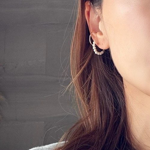 イヤリング要らず】小さく揺れる✴︎両耳イヤーカフ14kgf