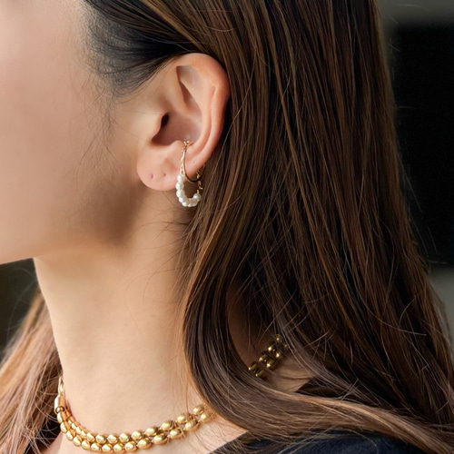 イヤリング要らず】小さく揺れる✴︎両耳イヤーカフ14kgf