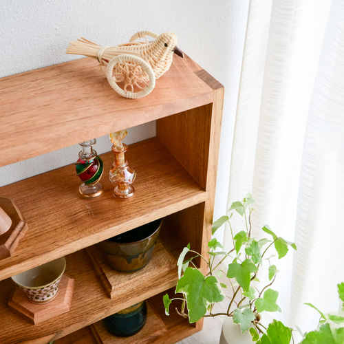 クルミの木の棚 3段 ディスプレイ 展示 イベント 棚・シェルフ・ラック