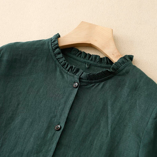 五分袖✨カフタンドレスワンピース グリーン ロング丈 体型カバー