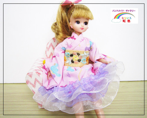 復刻版初代リカちゃんサイズ 着物セット ＜バラ園＞ - musstock