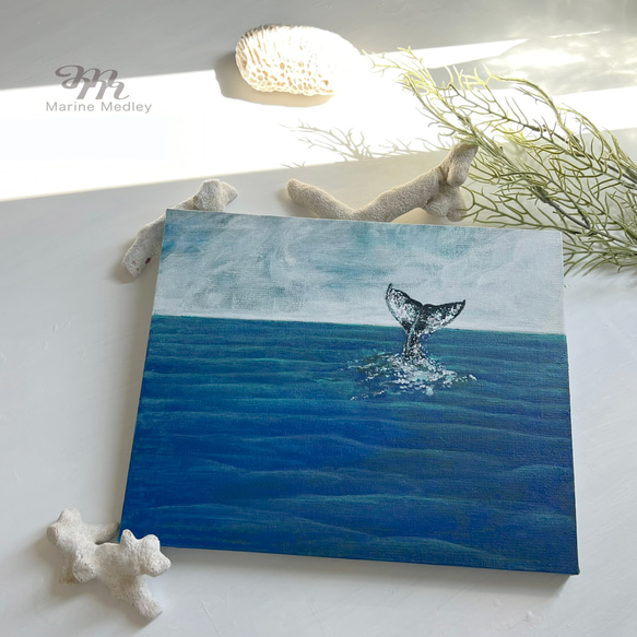 3-PIECE キャンバスアートSea Lifeクジラ (90x30cm)