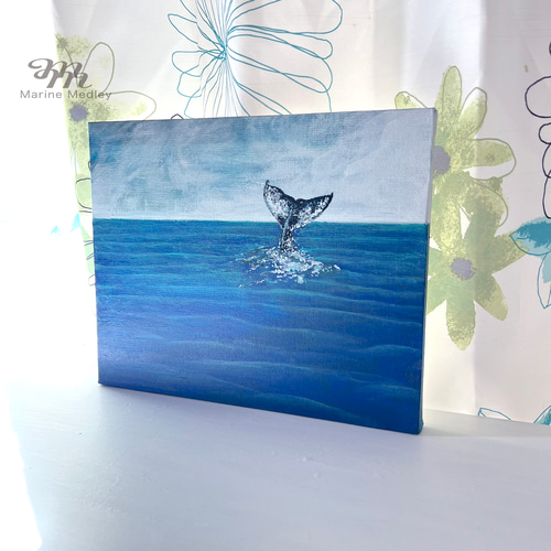 受注制作☆原画☆クジラと水平線【Whale and the Horizon】 アクリル