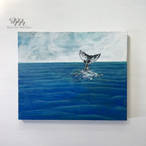 ☆原画☆クジラと水平線【Whale and the Horizon】 アクリル