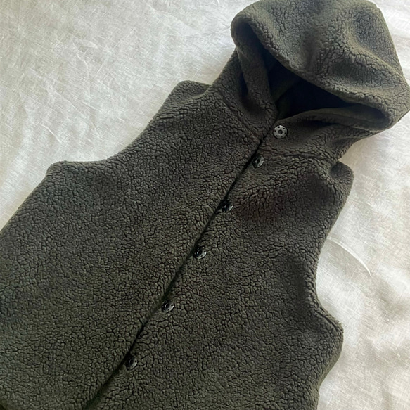 ボア×フリース　フードベスト　ビオトープフォレストグリーン　限定3着 M1437404583(10985円)