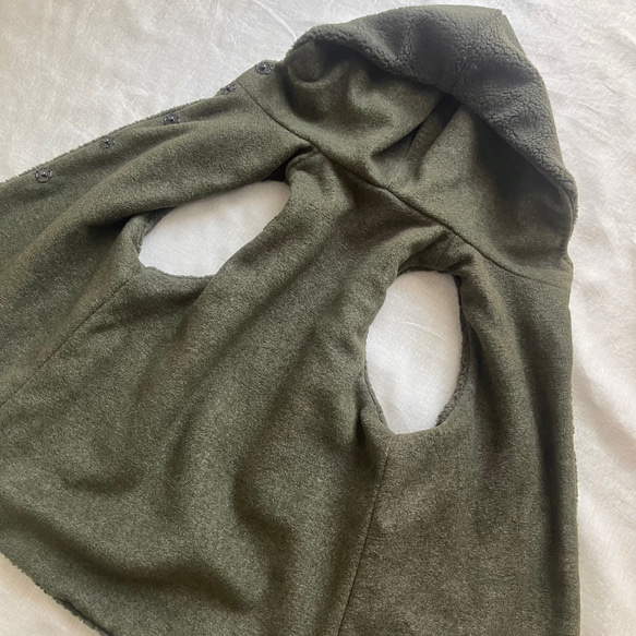 ボア×フリース　フードベスト　ビオトープフォレストグリーン　限定3着 M1437404583(10985円)