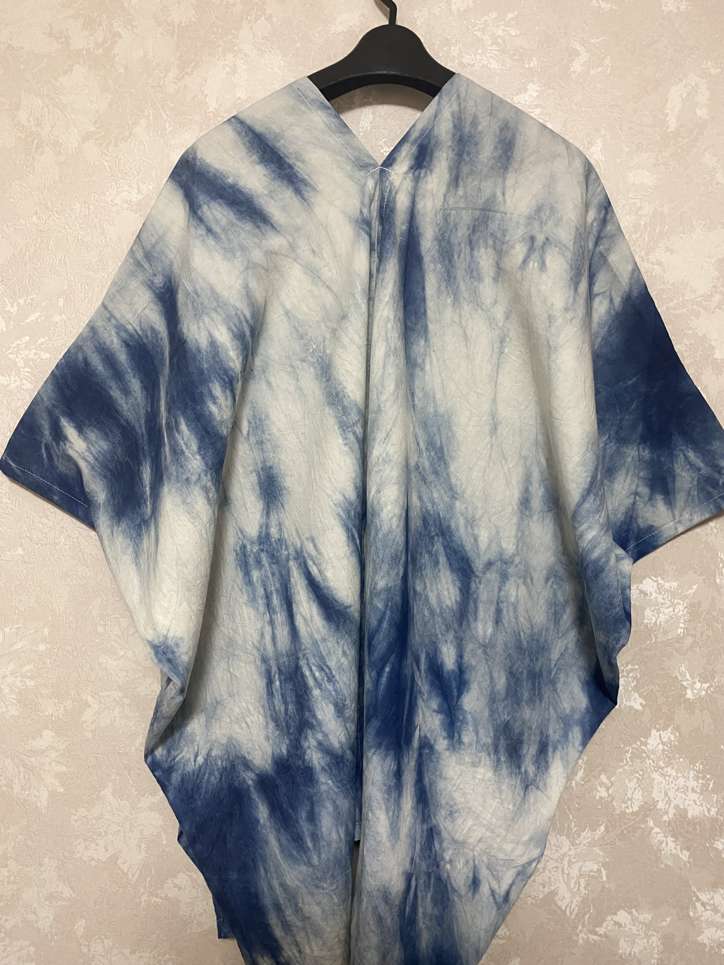 164藍染めのジャケット(絞り染め、渦)