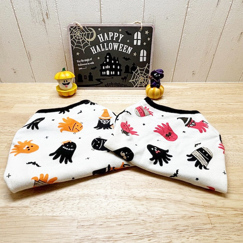 ❤️ハロウィン❤️おばけ♡たこウィンナー♡タンクトップ♡ハンドメイド犬服 ❤️ハロウィン❤️おばけ♡たこウィンナー♡タンクトップ