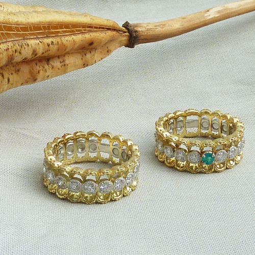 Pt900/K18YG ダイヤモンド 0.43ct lace リング 指輪・リング Stella  