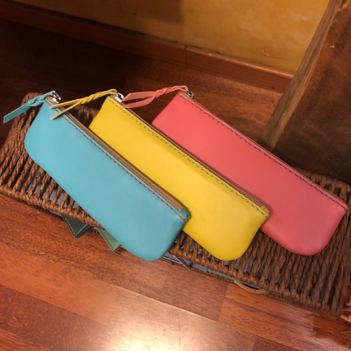 【オーダー】yellow様　スリムペンケース スリムなペンケース イエロー ペンケース tuorlo 通販 18157507