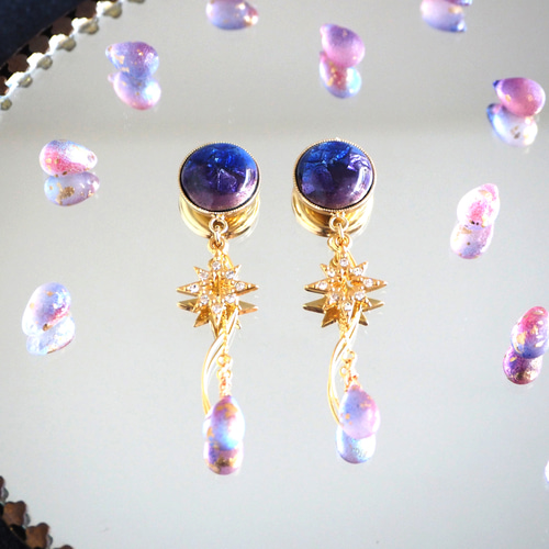 七宝焼 星月夜〇ピアス ピアス（スタッド・一粒） mio min mio 通販