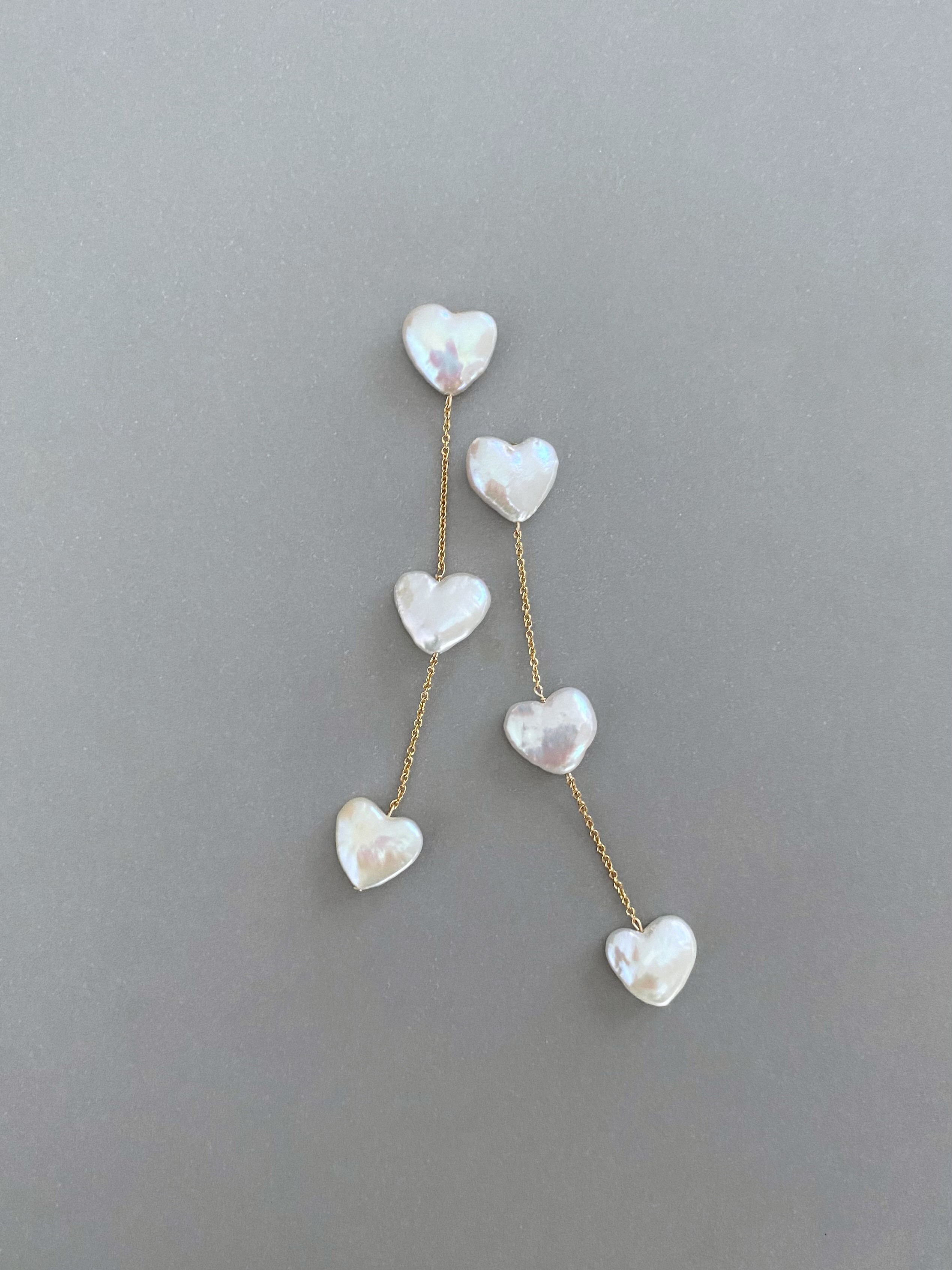 heart pearl earrings