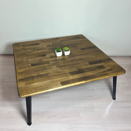 一枚板/角・側面加工済み/800×800】アンティーク風・折りたたみ