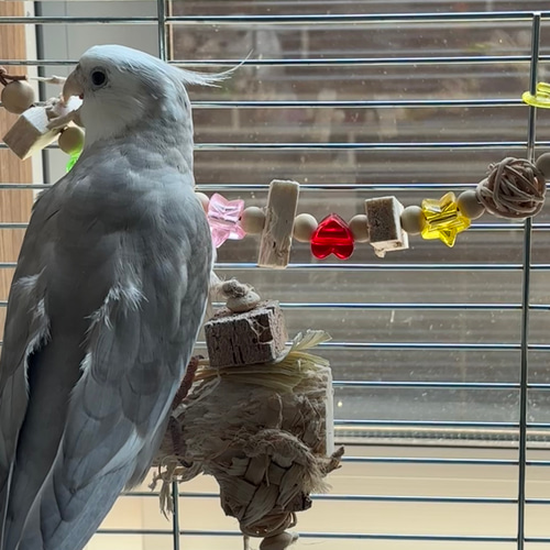 鳥のおもちゃ ☆ラタンとバルサのガーランド ロング☆ 【鳥 インコ
