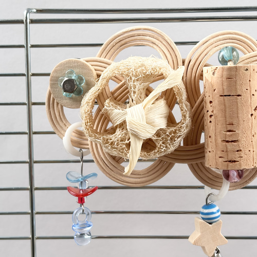 鳥のおもちゃ ☆ラタンのプレイフレーム 大☆ 【鳥 インコ おもちゃ