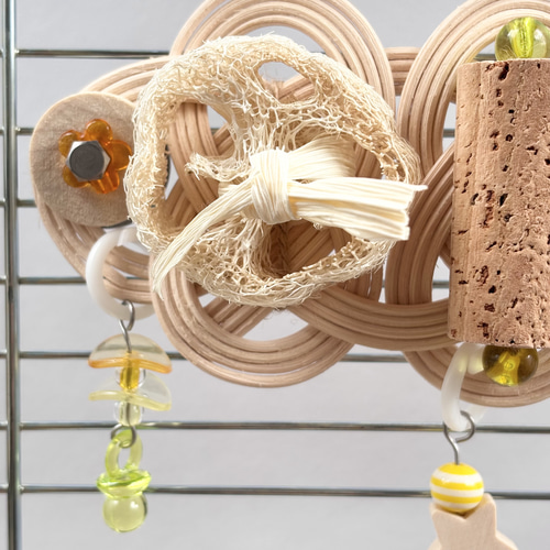 鳥のおもちゃ ☆ラタンのプレイフレーム 大☆ 【鳥 インコ おもちゃ