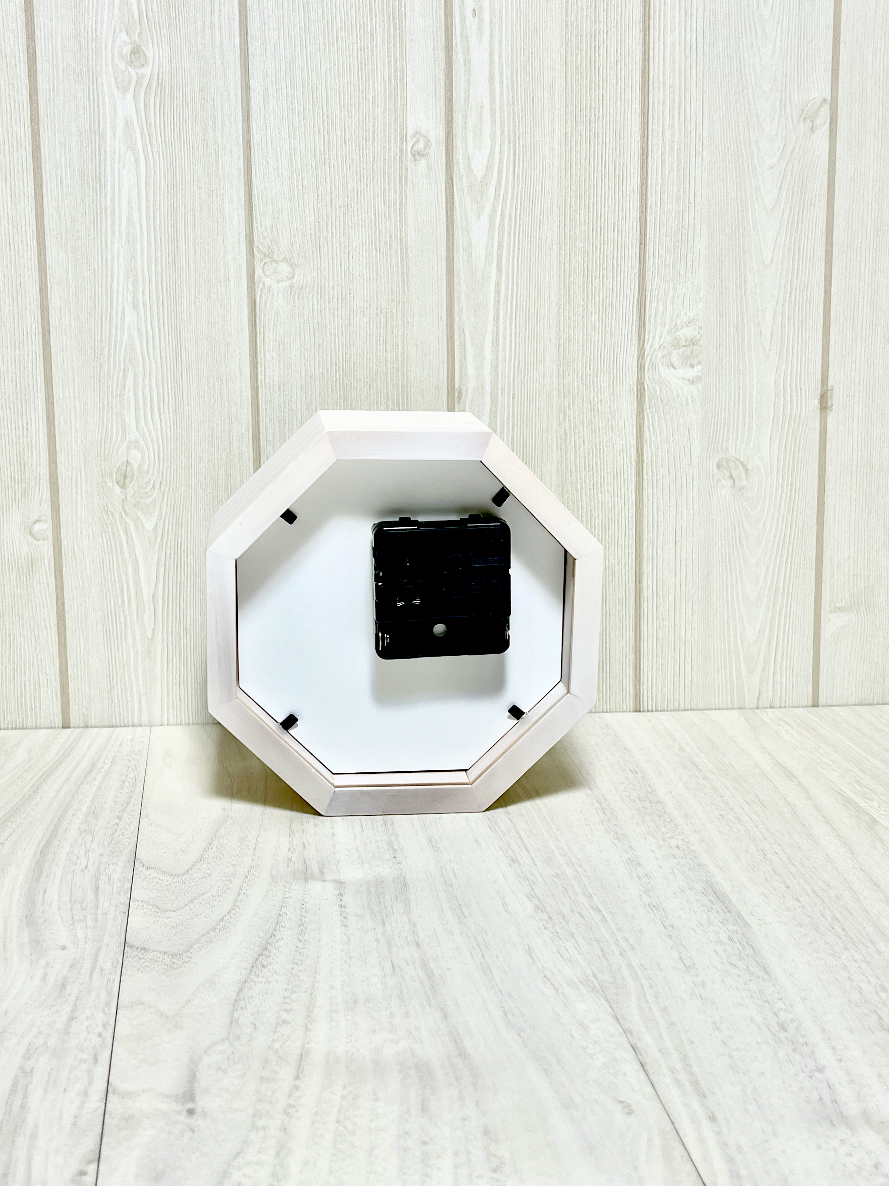 八角フラワー時計＊エッフェル塔　アンティークホワイト　花時計　インテリア雑貨　フラワーアレンジメント