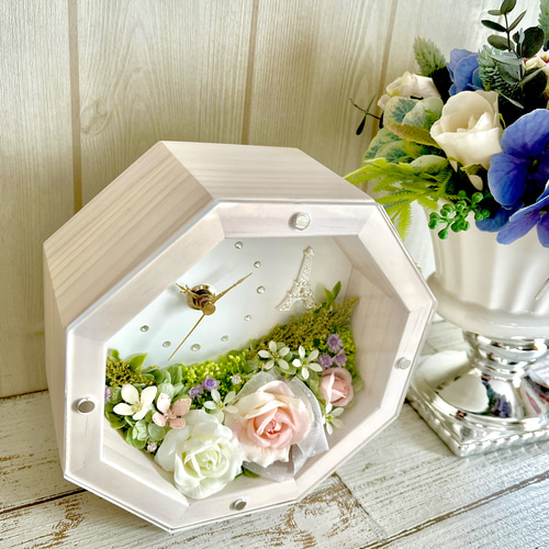 ✨【押し花額】 ⭐️風景画 八角形フレーム 押し花アート八角形