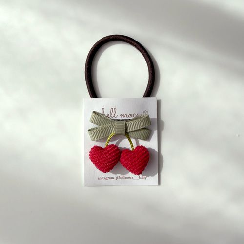 さくらんぼパール付き♡ベビーヘアクリップ ヘアゴム