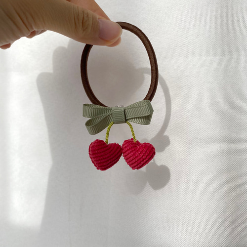 さくらんぼヘアゴム 子供 サクランボ プチギフト 浴衣 髪飾り ハーフ