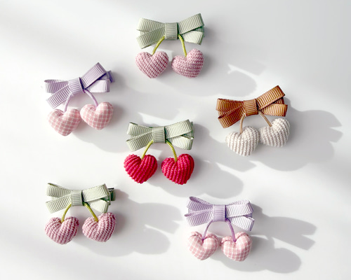 さくらんぼヘアクリップ 子供 サクランボ プチギフト 浴衣 髪飾り