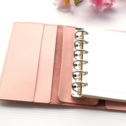 ご確認用　ミニ6 システム手帳　牛革　クロコ型押し　マゼンタ　ピンク　手帳カバー ご確認用ミニ6 システム手帳牛革クロコ型押しマゼンタピンク手帳カバー