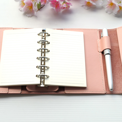 ご確認用　ミニ6 システム手帳　牛革　クロコ型押し　マゼンタ　ピンク　手帳カバー ご確認用ミニ6 システム手帳牛革クロコ型押しマゼンタピンク手帳カバー