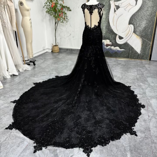 【新品】Vネックラメブラックマーメイドドレス/ブライダル/パーティドレス 新品】Vネックラメブラックマーメイドドレス/ブライダル/パーティ