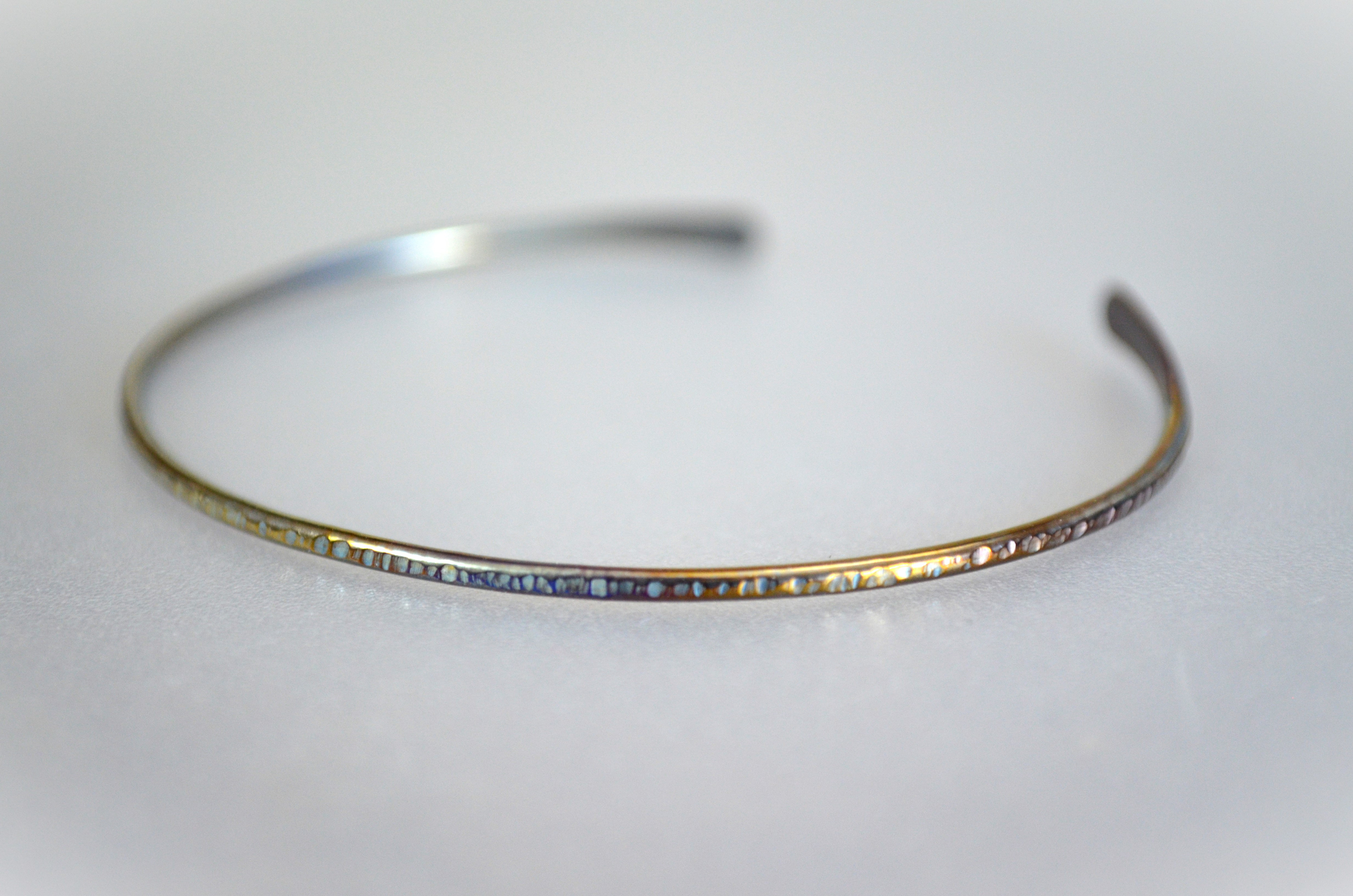 Titanium bangle・チタンバングル=ゴールド&B=楕円形・受注生産