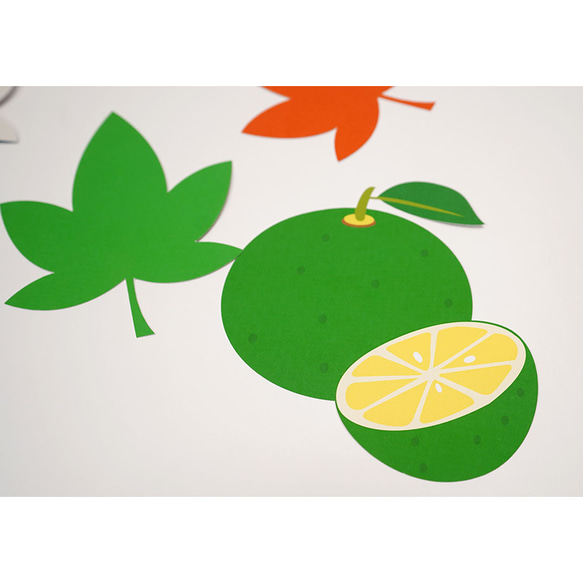 ★壁面飾り 標準サイズ （横80cm※サイズ変更可能）「秋刀魚の塩焼きと秋の幸！」９月 10月 秋 高齢者 病院 5枚目の画像