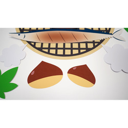 ★壁面飾り 標準サイズ （横80cm※サイズ変更可能）「秋刀魚の塩焼きと秋の幸！」９月 10月 秋 高齢者 病院 4枚目の画像