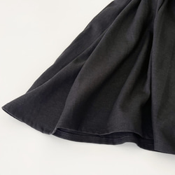サイドリボンのジャンパースカート * cotton linen Black * 　 12枚目の画像