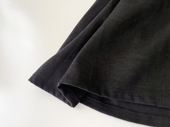 サイドリボンのジャンパースカート * cotton linen Black * 　 13枚目の画像