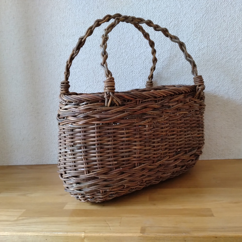あけび　かごバッグ 割引｜あけび-かごバッグ｜こだし編み｜大サイズ｜小判底｜浅型
