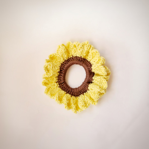 リニューアル】ひまわりのシュシュ【かぎ針編み】 シュシュ