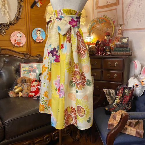 和洋折衷 浴衣 ロングスカート パッチワーク リメイク コラージュ