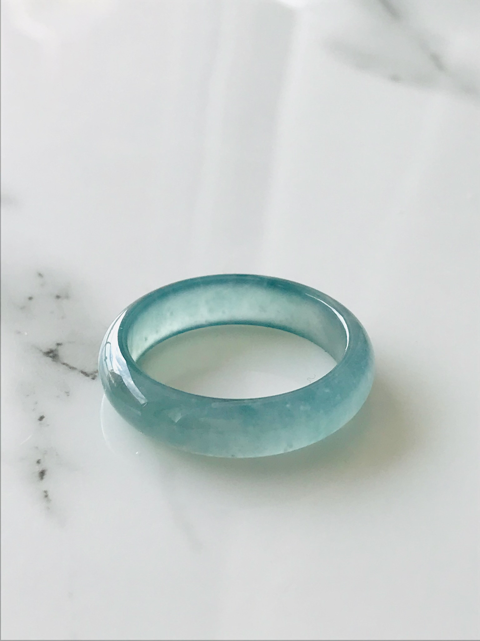 [R138-0011］ ジェイド　JADE ヒスイ　くりぬき　リング　グアテマラ産　アイスブルーグリーン　20号