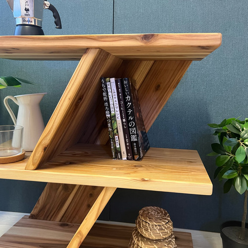 【送料無料】 オープンラック アングルデザイン 60cm 3段 杉 ナチュラル 送料無料】 オープンラック アングルデザイン 60cm 3段 杉
