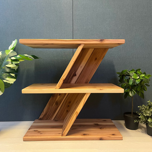 【送料無料】 オープンラック アングルデザイン 60cm 3段 杉 ナチュラル 送料無料】 オープンラック アングルデザイン 60cm 3段 杉