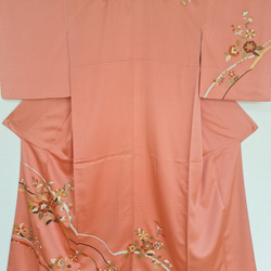 トール】ワンタッチ着物 くらわん着物 正絹付け下げ訪問着リメイク 濃